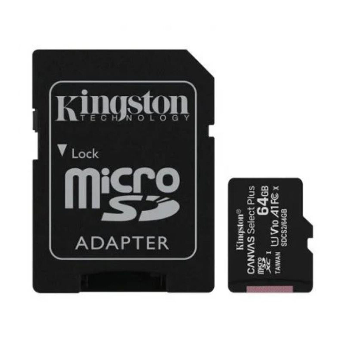 Kingston 64GB Canvas Select Plus Gen3 Micro SDXC 100MB/s A1 Hafıza Kartı, SDCS3/64GB