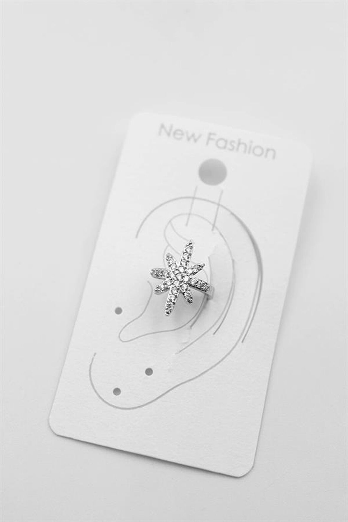 Kutup Yıldızı Kıkırdak Küpe - Gümüş