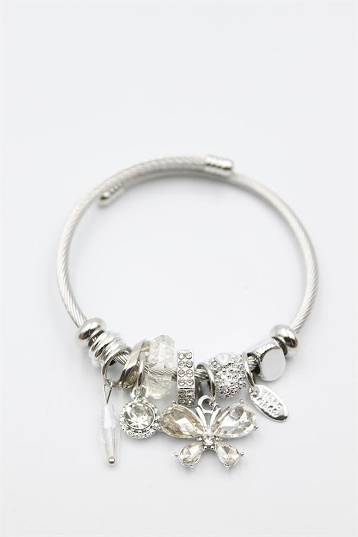 Kelebek Charm Bilezik - Beyaz