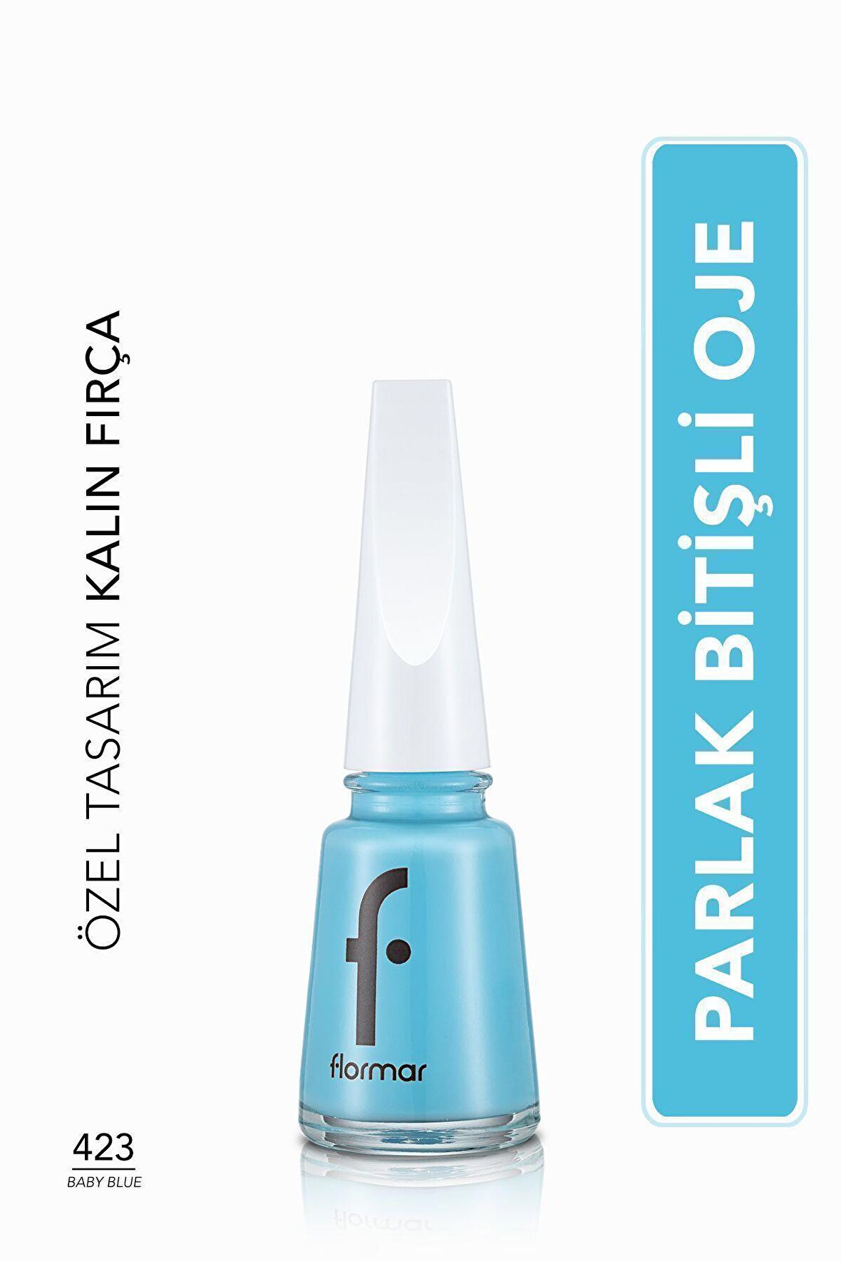 Flormar Nail Enamel Yüksek Pigmentli & Parlak Bitişli Oje Fne-423 Baby Blue