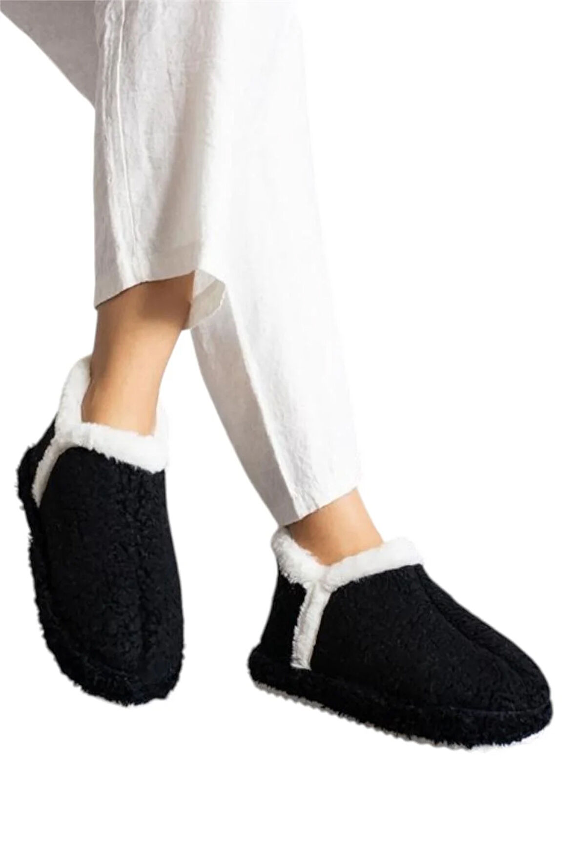 Kadın Panduf | Ev Botu | Ev Ayakkabısı Eva Kalın Hafif Kaymaz Taban SİYAH