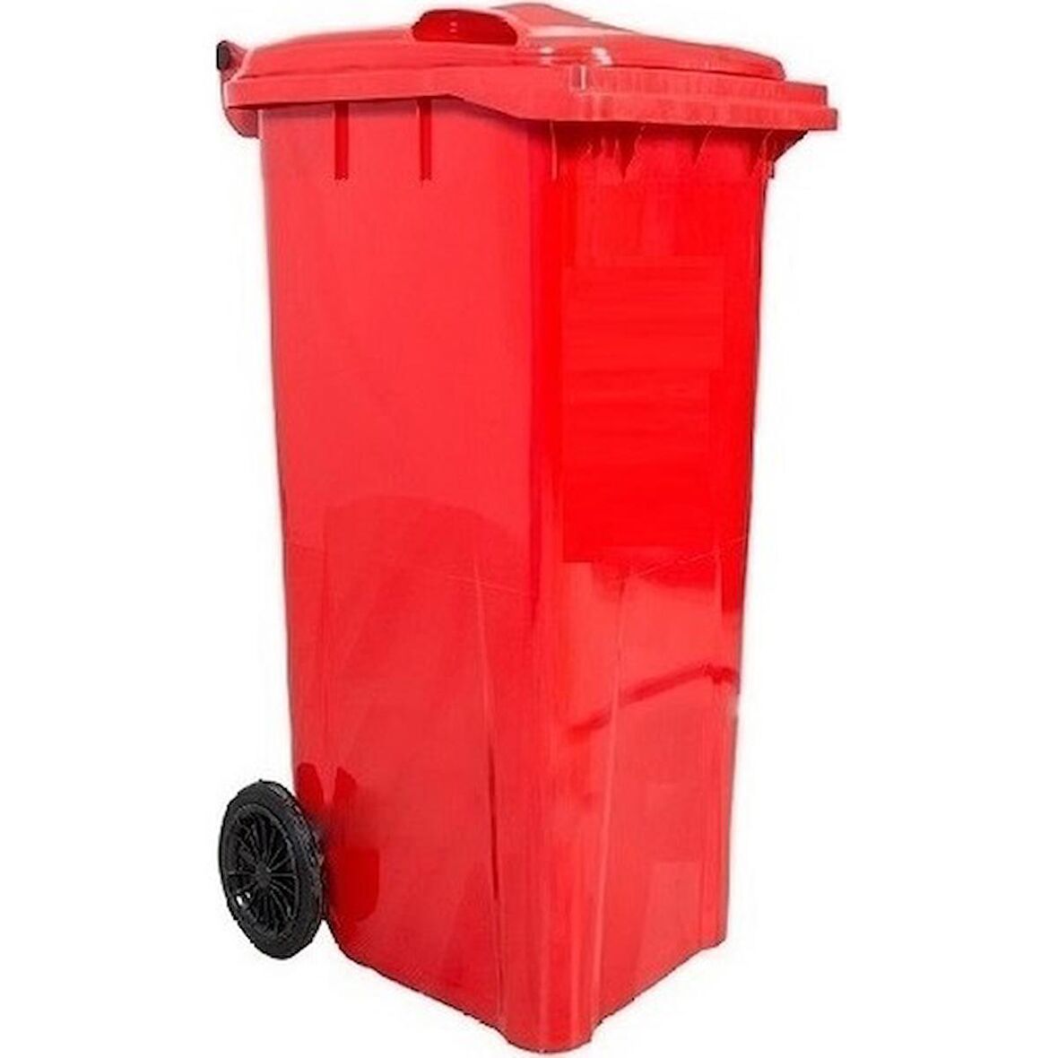 Safell Plastik Çöp Konteyneri 120 Lt - Yüksek Isıya Dayanıklı Tekerlekli Konteyner - Kırmızı