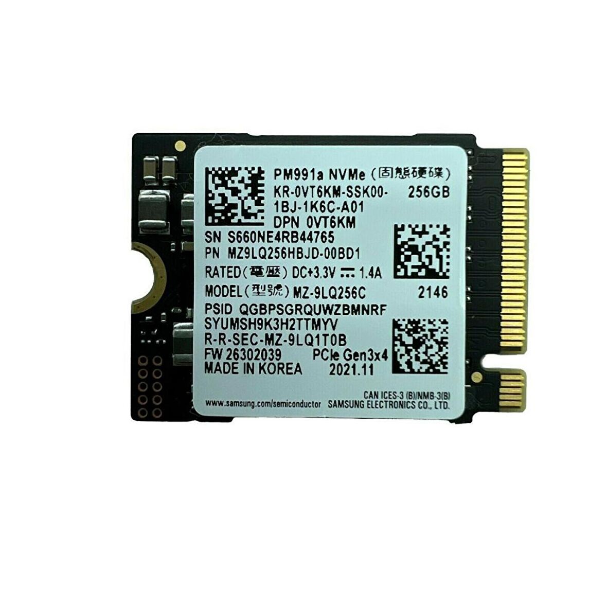 Samsung PM991A M2 256 GB M.2 1000 MB/s 1000 MB/s SSD 
