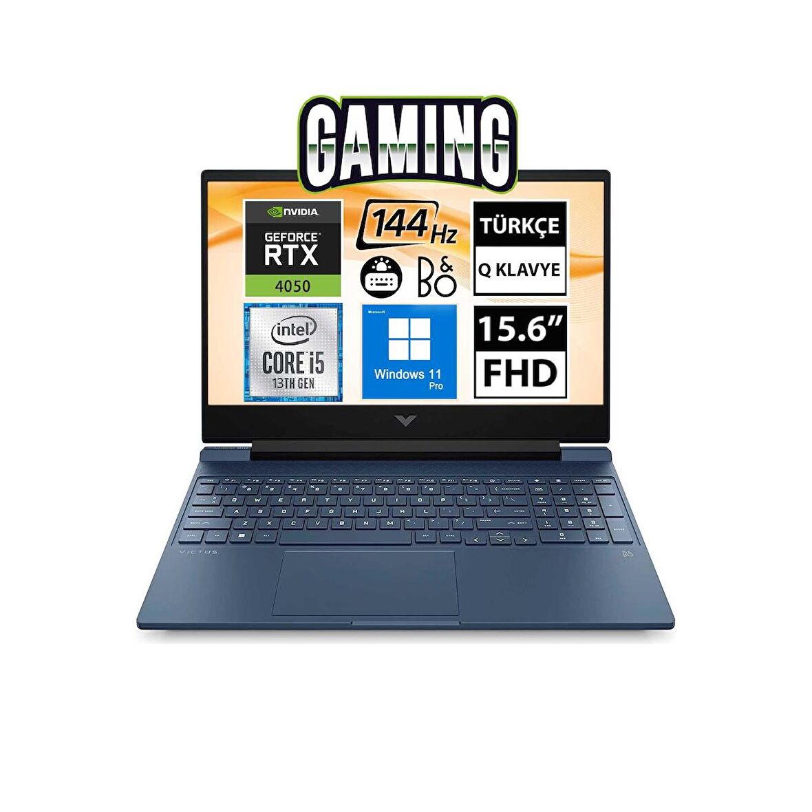 HP Victus 15-FA1033NT 7N9V2EA04 i5-13500H 16GB 512SSD RTX4050 15.6" FullHD W11P Taşınabilir Bilgisayar