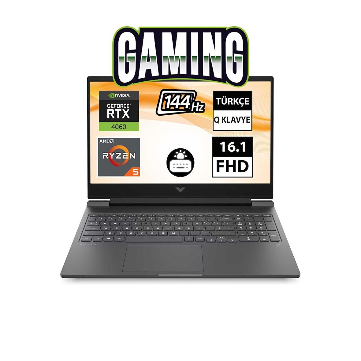 HP Victus 16-S0018NT 7Z4M8EA07 Ryzen5 7640HS 64GB 2TBSSD RTX4060 16.1" FullHD FreeDOS Taşınabilir Bilgisayar