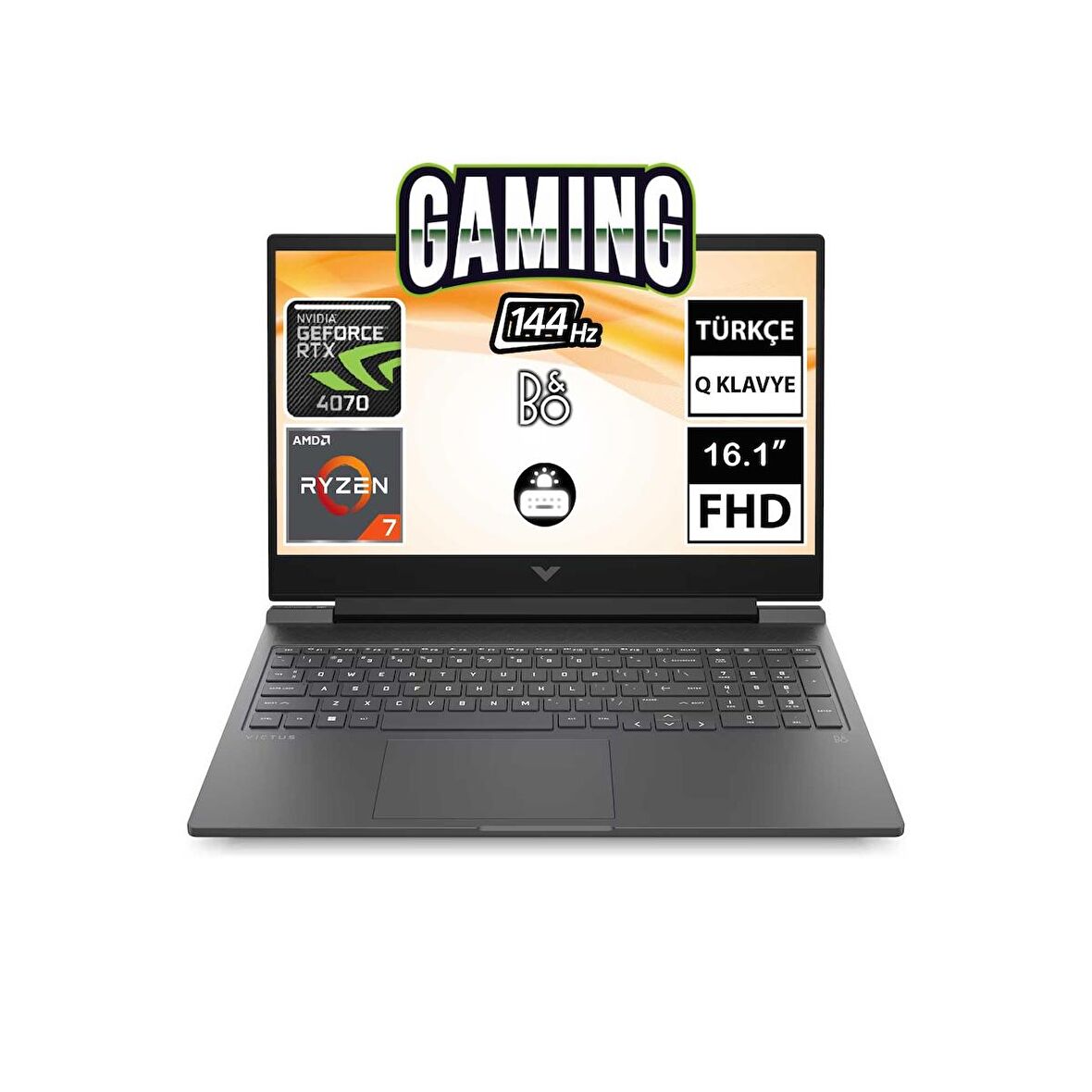 HP Victus 16-S0005NT 7Z4Q7EA01 Ryzen7 7840HS 16GB 2TBSSD RTX4070 16.1" FullHD FreeDOS Taşınabilir Bilgisayar
