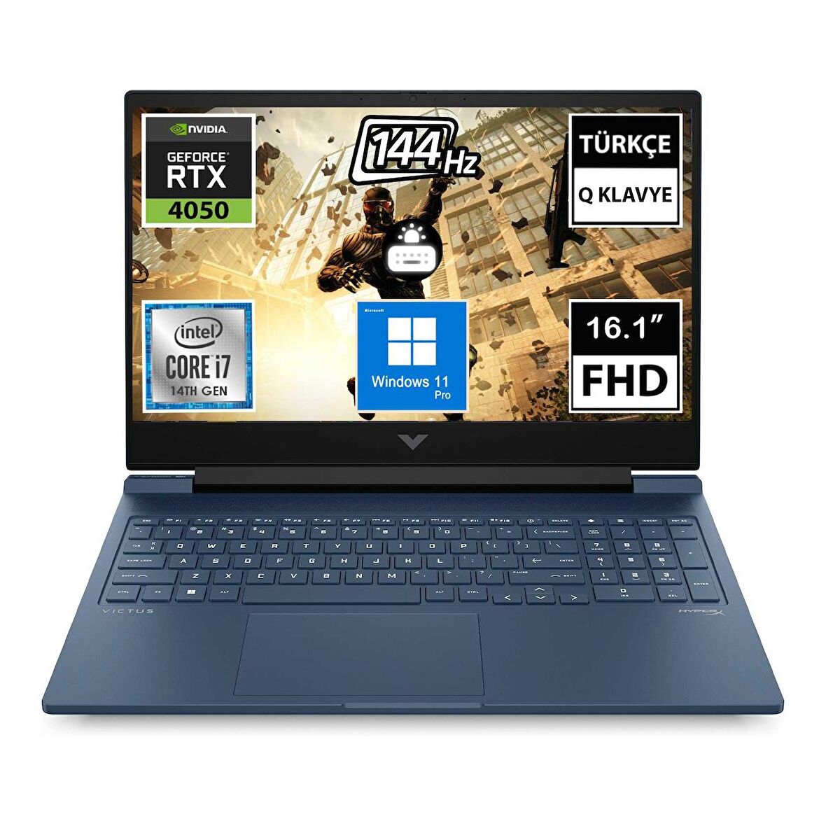 HP Victus 16-R1051NT 9J253EA13 i7-14700HX 64GB 1TBSSD RTX4050 16.1" FullHD W11P Taşınabilir Bilgisayar