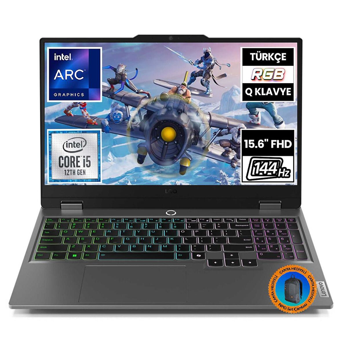 Lenovo LOQ 83FQ000UTR04 i5-12450HX 32GB 1TBSSD A530M 15.6" FullHD FreeDOS Taşınabilir Bilgisayar-CNT005