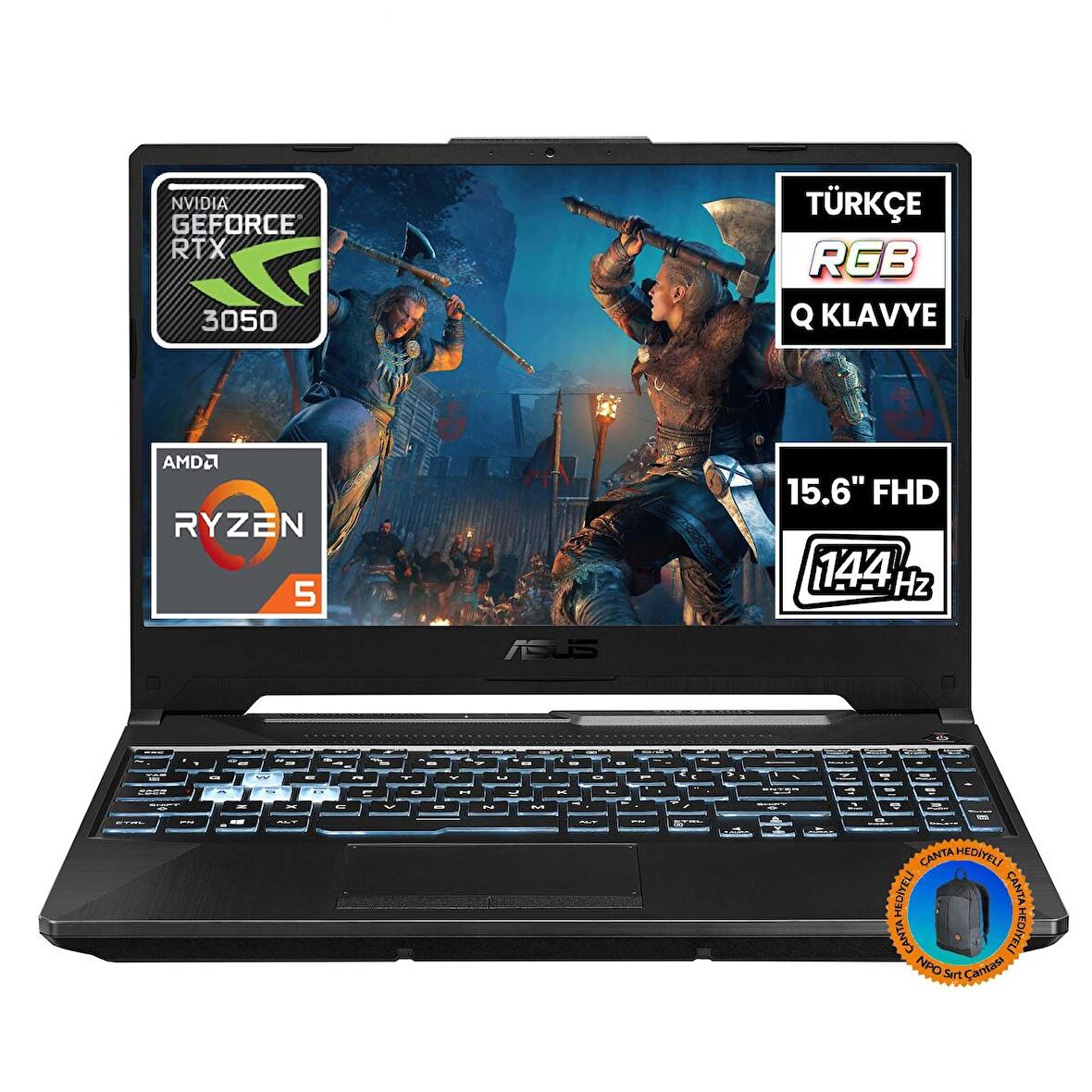 Asus TUF Gaming A15 FA506NC-HN050A13 Ryzen5 7535HS 64GB 1TBSSD+1TBSSD RTX3050 15.6" FullHD FreeDOS Taşınabilir Bilgisayar-CNT014