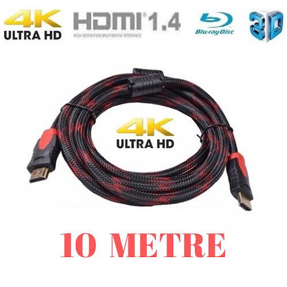 Ancheyn HDMI Kablosu Altın Uçlu 1.4b 3D 10 Metre TV Bağlama 4241