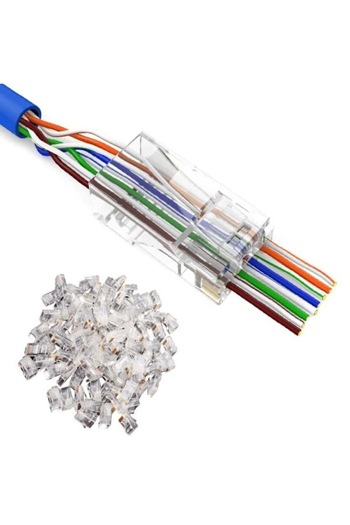 Ancheyn Yeni Nesil Delikli Cat6/Cat5 RJ45 Jack Konnektör UTP 100 Adet 4381