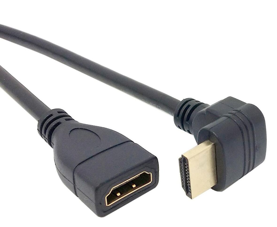 Ancheyn HDMI Dişi Erkek Uzatma Aparatı 90 Derece Dirsek Kablosu 50 cm 4666