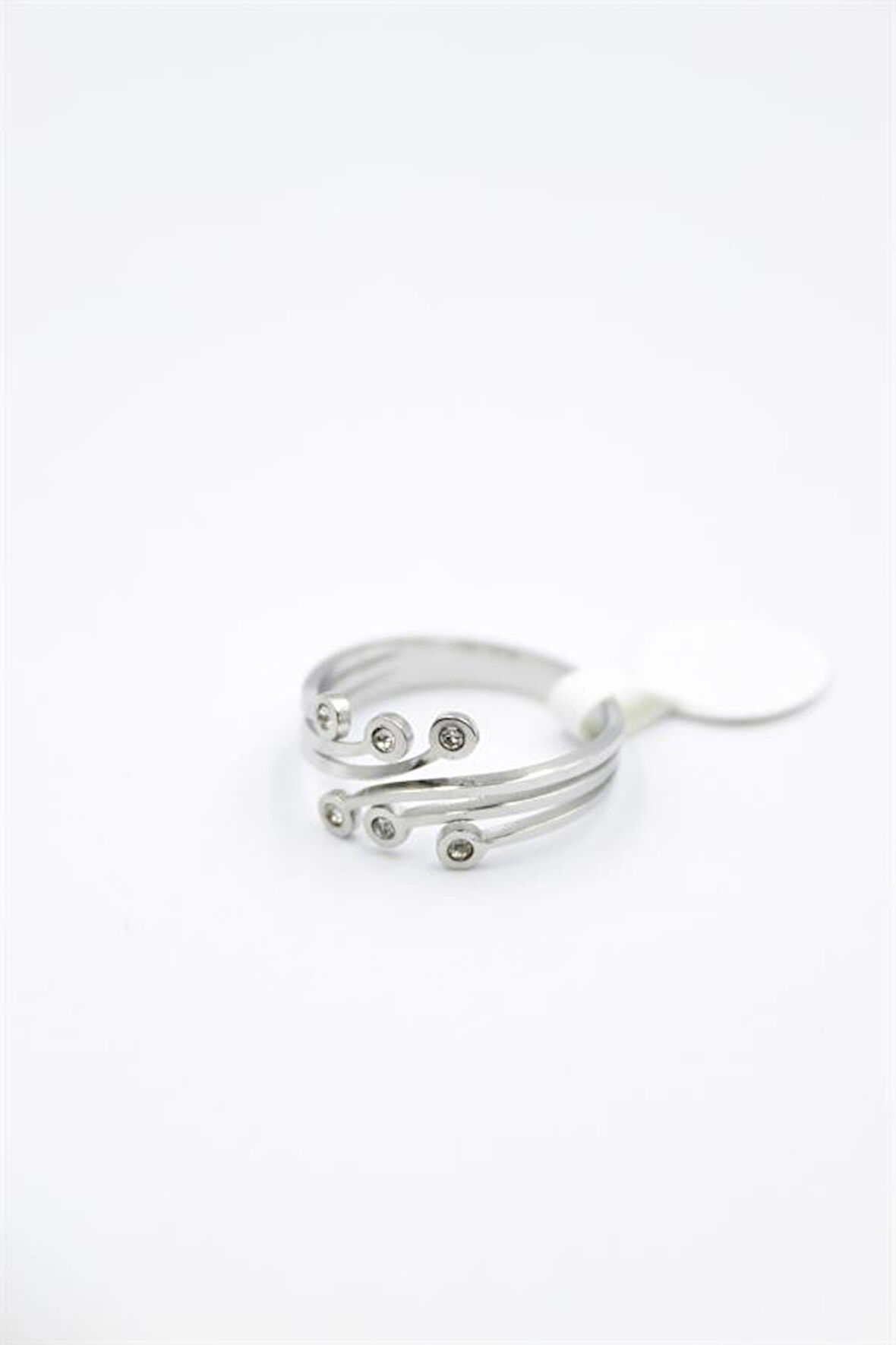 6'lı Taşlı Salyangoz Yüzük - Gümüş