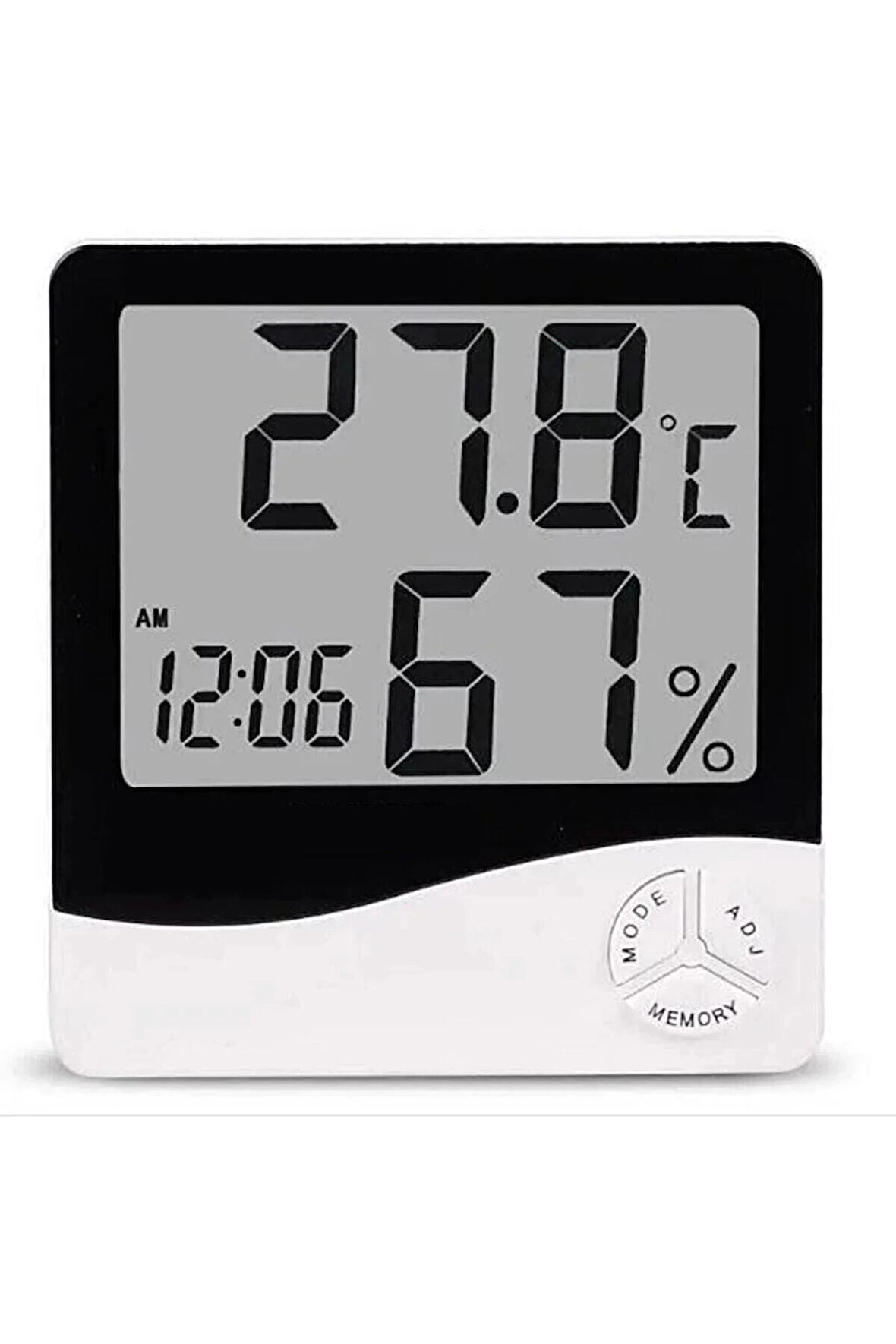 Termometre Dijital Sıcaklık Ve Nem Ölçer Duvar Tipi Masa Tipi Lcd Ekran Saat Alarm