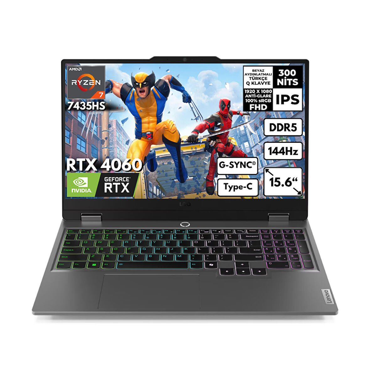 Lenovo LOQ AMD Ryzen 7-7435HS 32-GBDDR5 2 TBSSD RTX4060 (8GB-105W) 15.6" 144Hz FHD Windows 11 Pro 83JC00FKTRHMF22