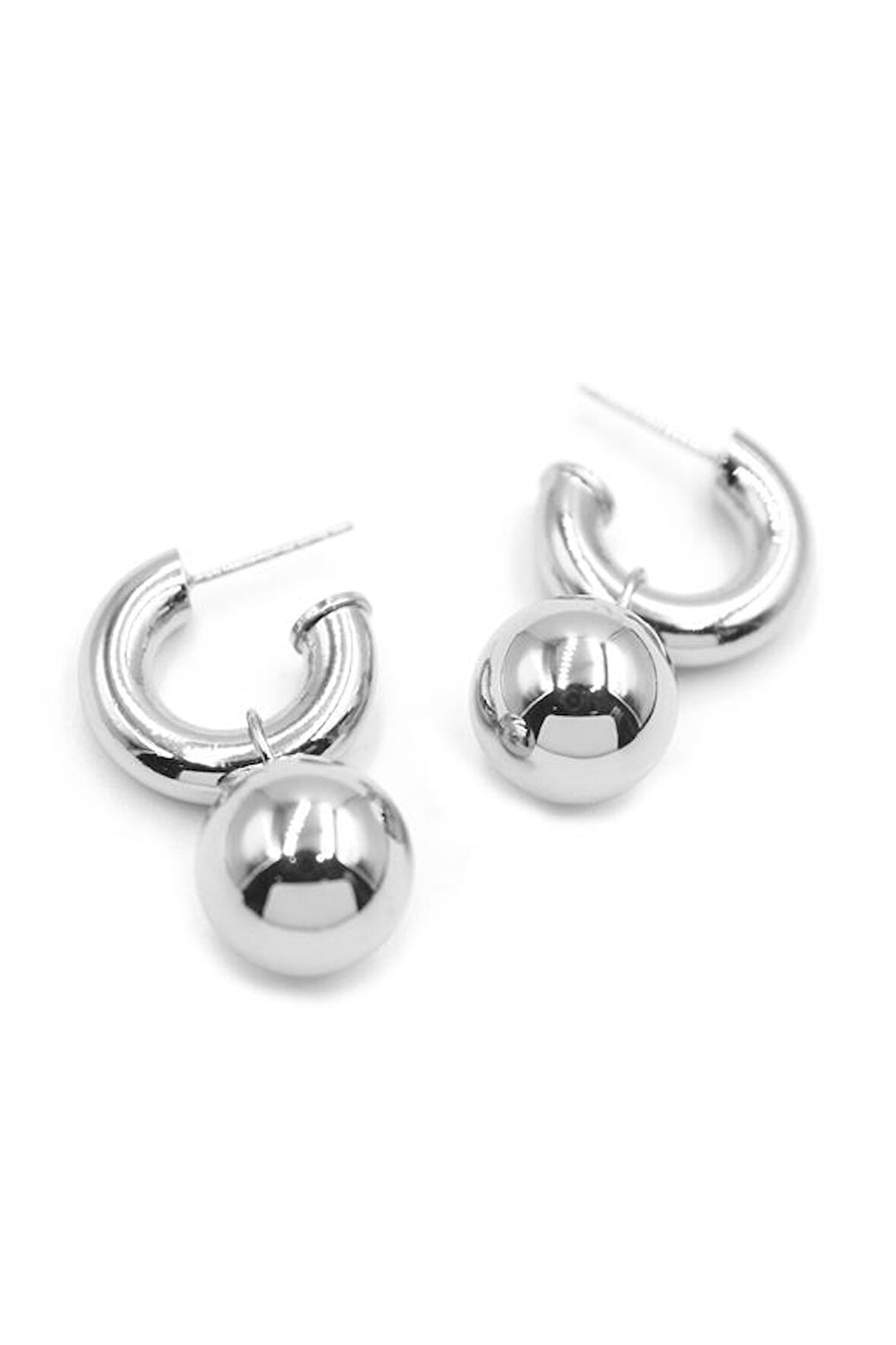 Top Küpe - Gümüş Rengi