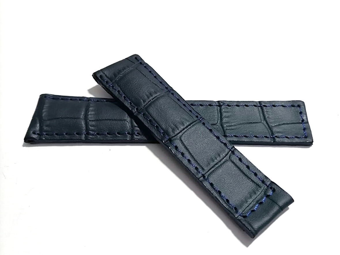 Tag-heuer Uyumlu  22-18  Mavi Dikişli  Mavi  Hakiki dana derisi  ( 10 )