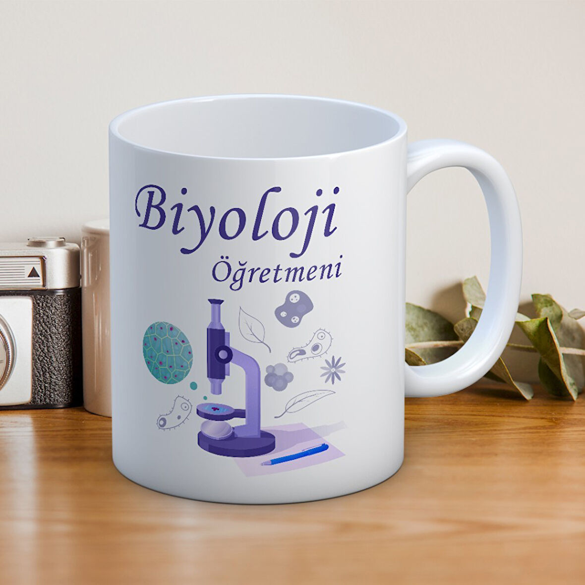 Biyoloji Öğretmenlerine Özel Öğretmenler Günü Hediyelik Baskılı Kupa