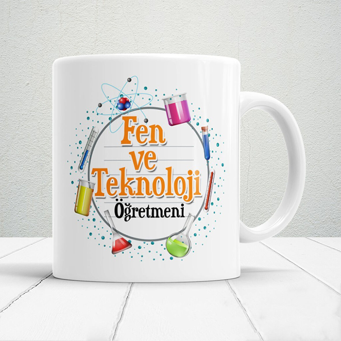 Fen ve Teknoloji Öğretmenlerine Özel Öğretmenler Günü Hediyelik Baskılı Kupa