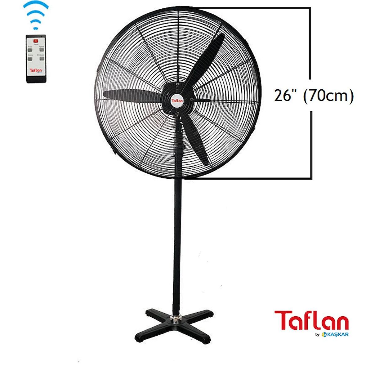 Taflan FL-650-H Sanayi Tipi 180W Uz. Kum. Ayaklı Vantilatör / 26''