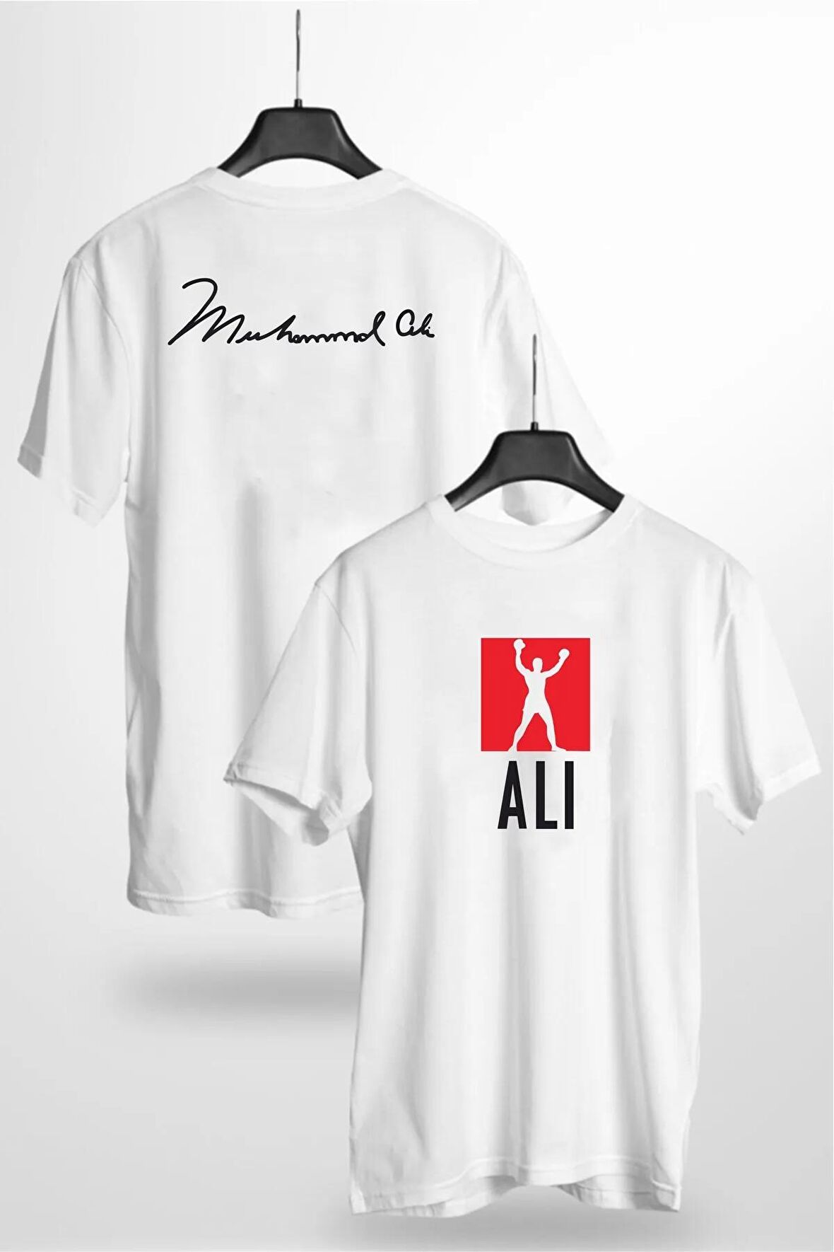 Muhammed Ali Imza Baskılı Çift Yön Baskılı Tshirt
