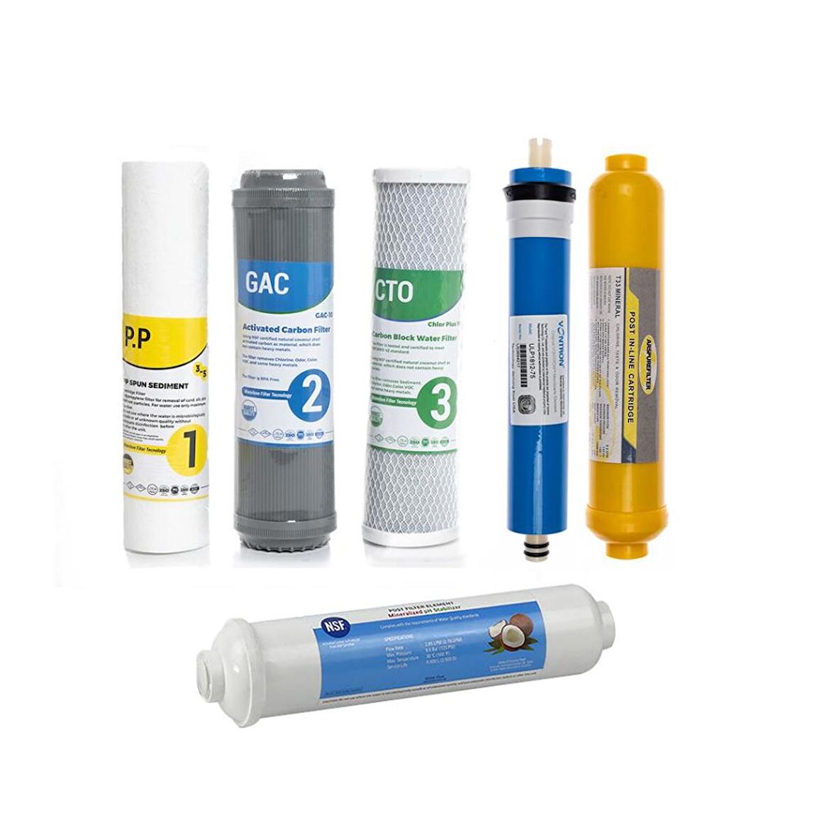 Sulook Su Arıtma Cihazı Açık Kasa Çift Karbonlu 6'lı Filtre Seti Vontron Membranlı