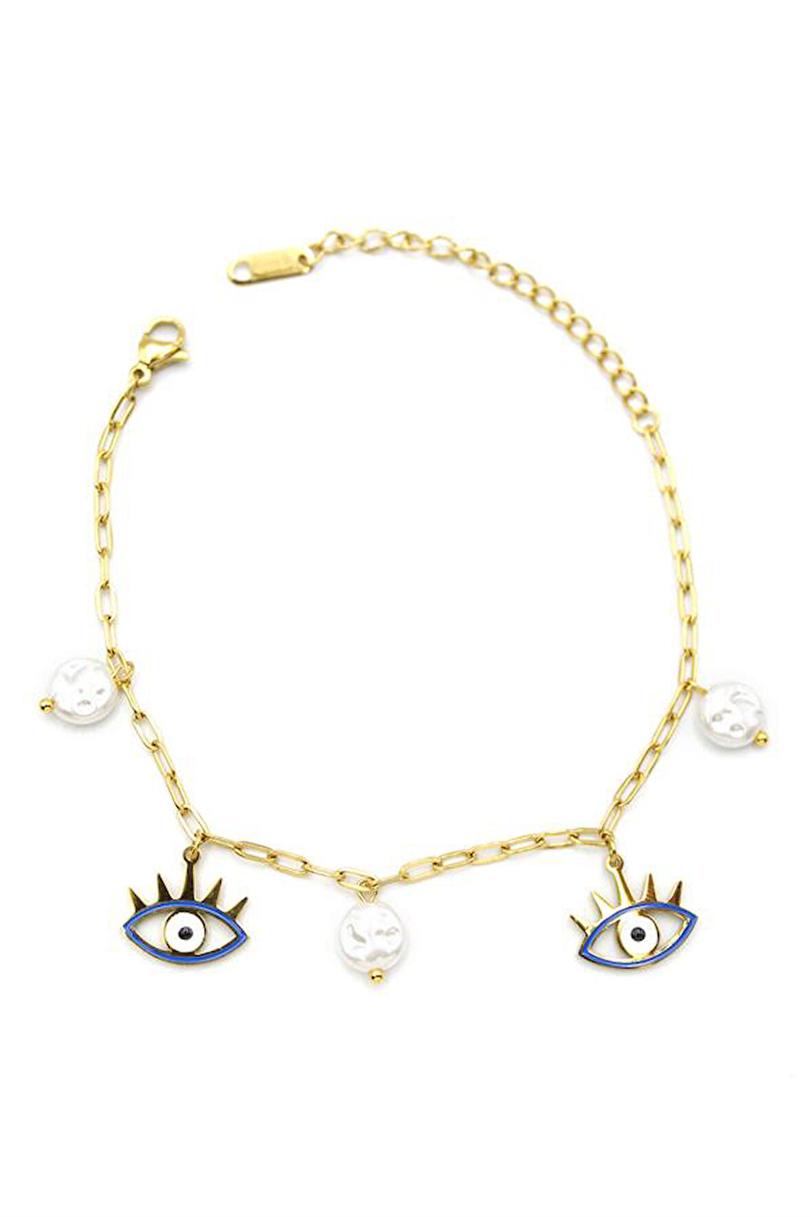 İnci Göz Bileklik - Altın Rengi