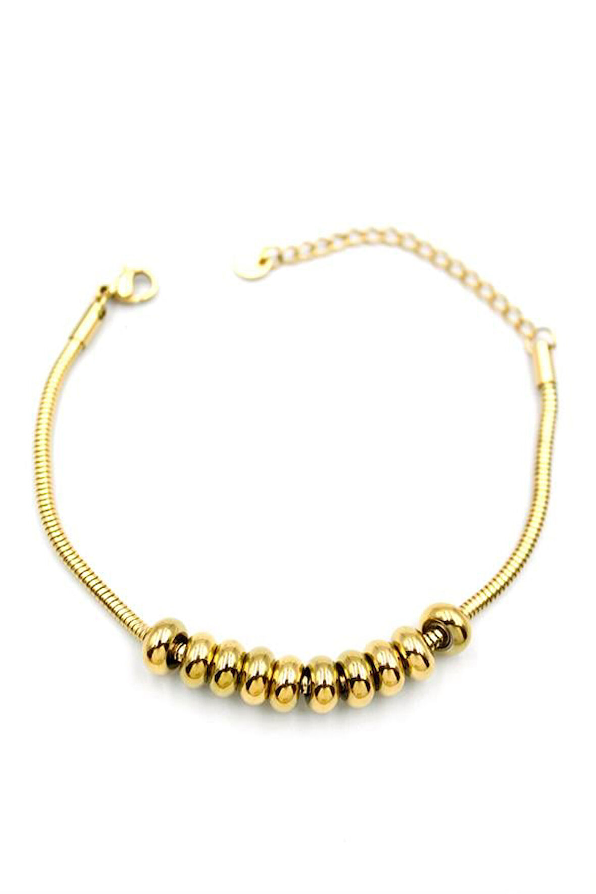 Halkalı Yılan Zincir Bileklik - Altın