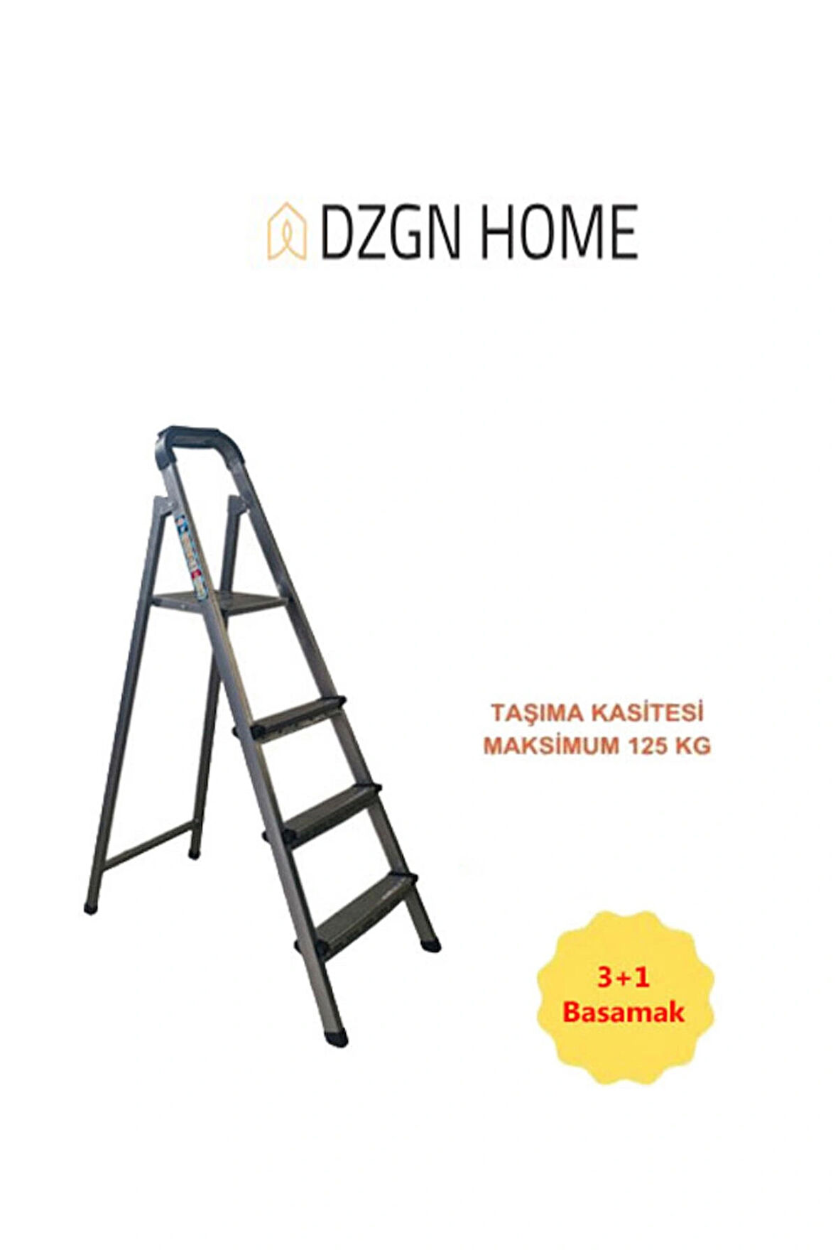 Katre Dayanıklı 3+1 Özel Tasarım Hafif, Kaymaz, Metal Basamaklı Katlanır Merdiven