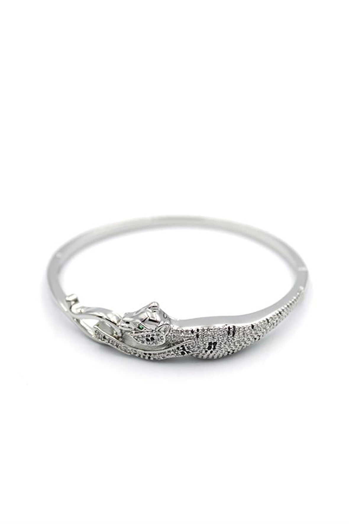 Zirkon Leopar Bilezik - Gümüş