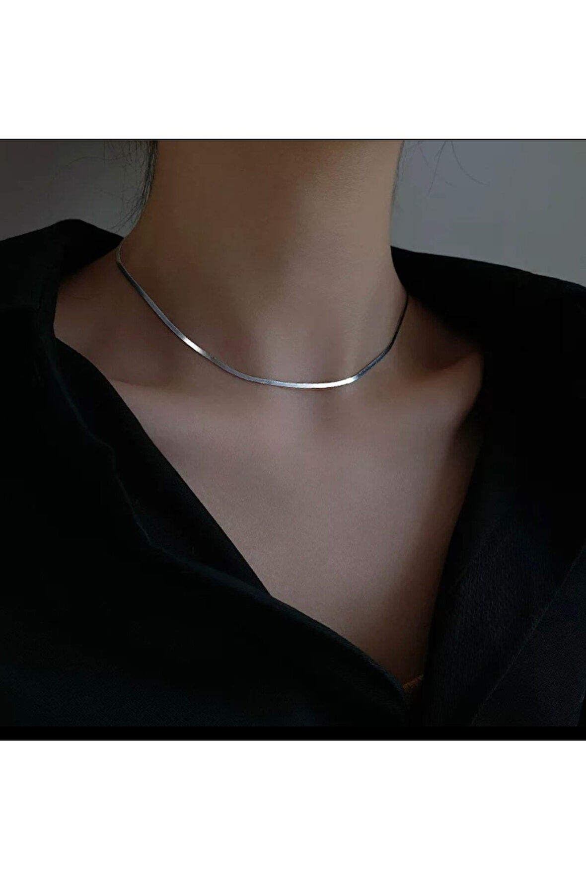 Paslanmaz Çelik Ezme Yılan Sırtı Kolye 3 Ml 40+5 Sm