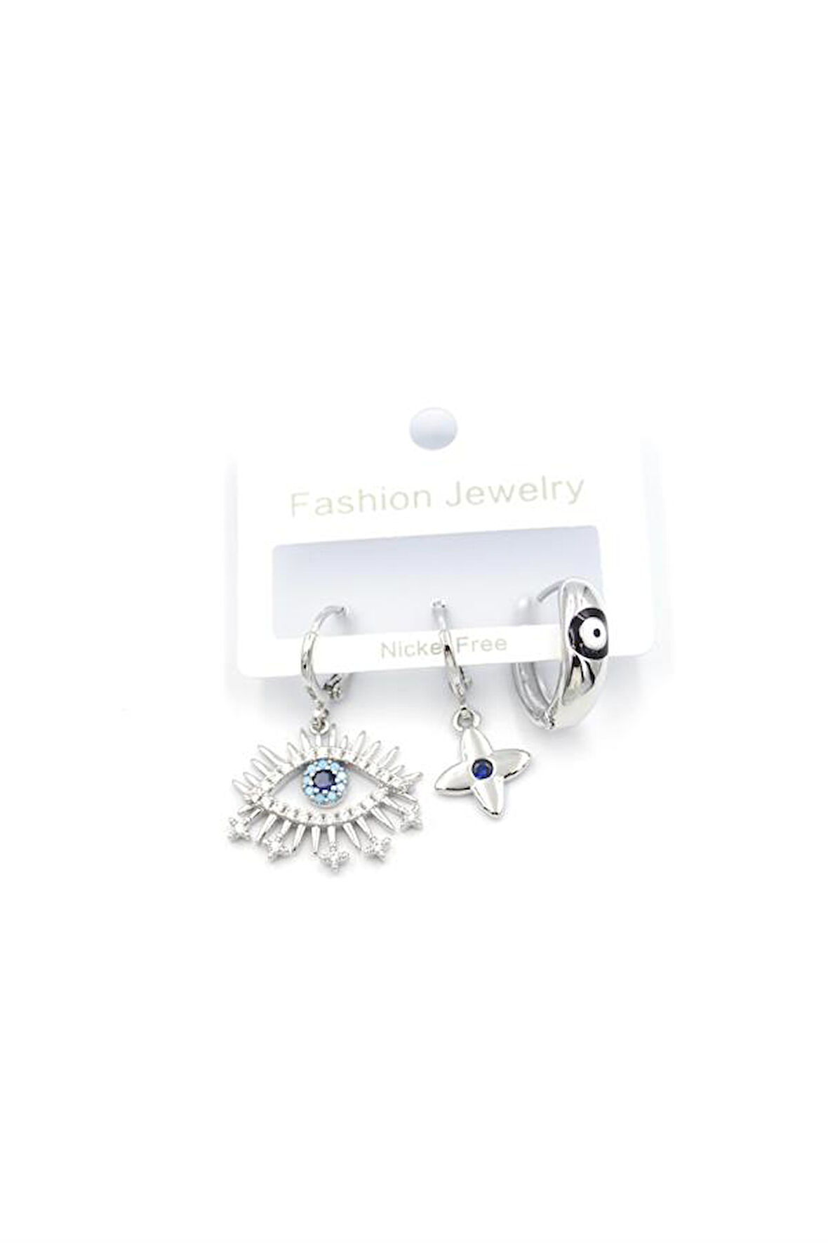 3'lü Göz Küpe - Gümüş