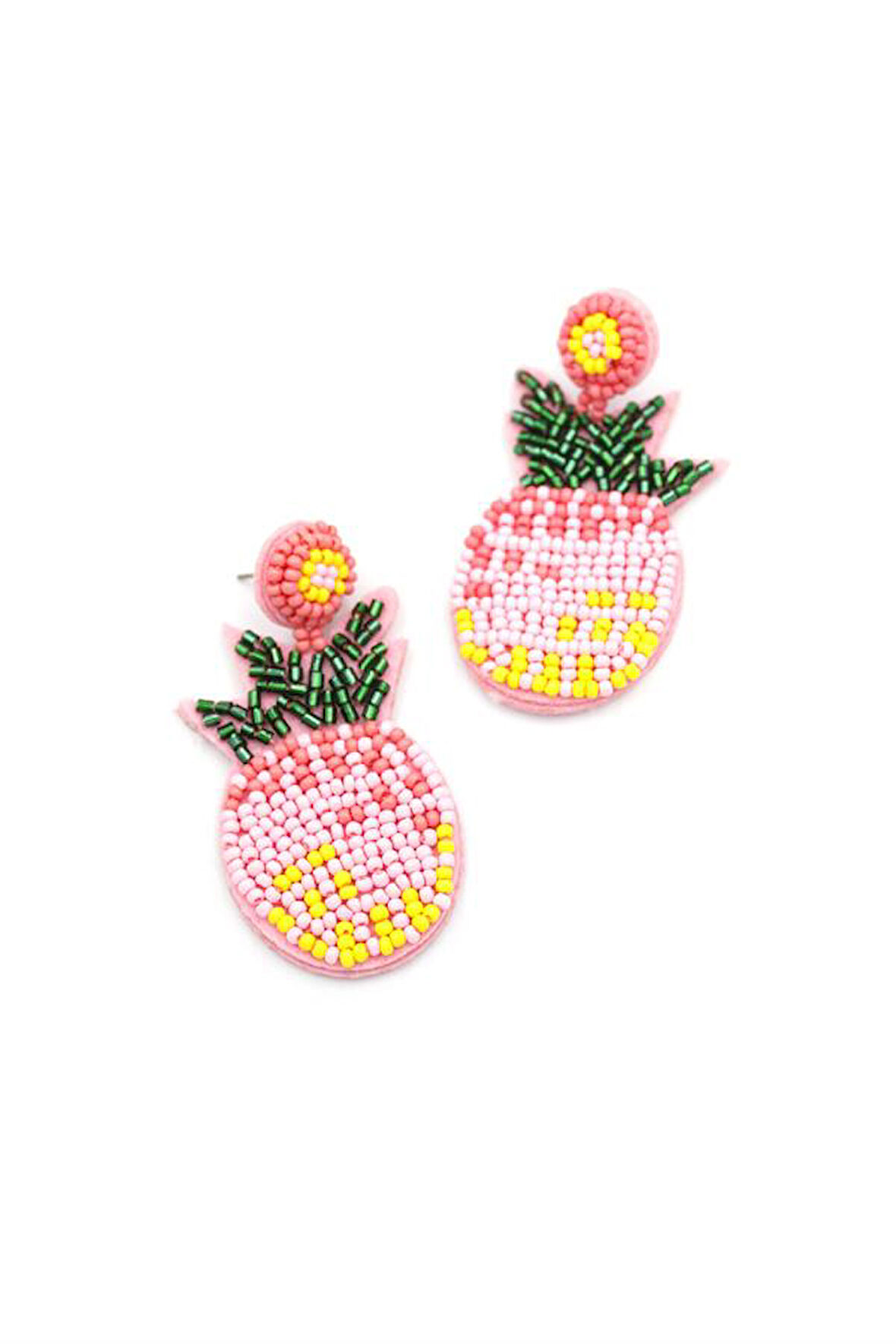 Ananas Boncuk Küpe - Pembe