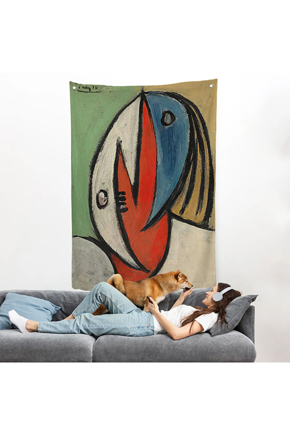 Joan Miro - Gerçeküstü Soyut Duvar Örtüsü-7416