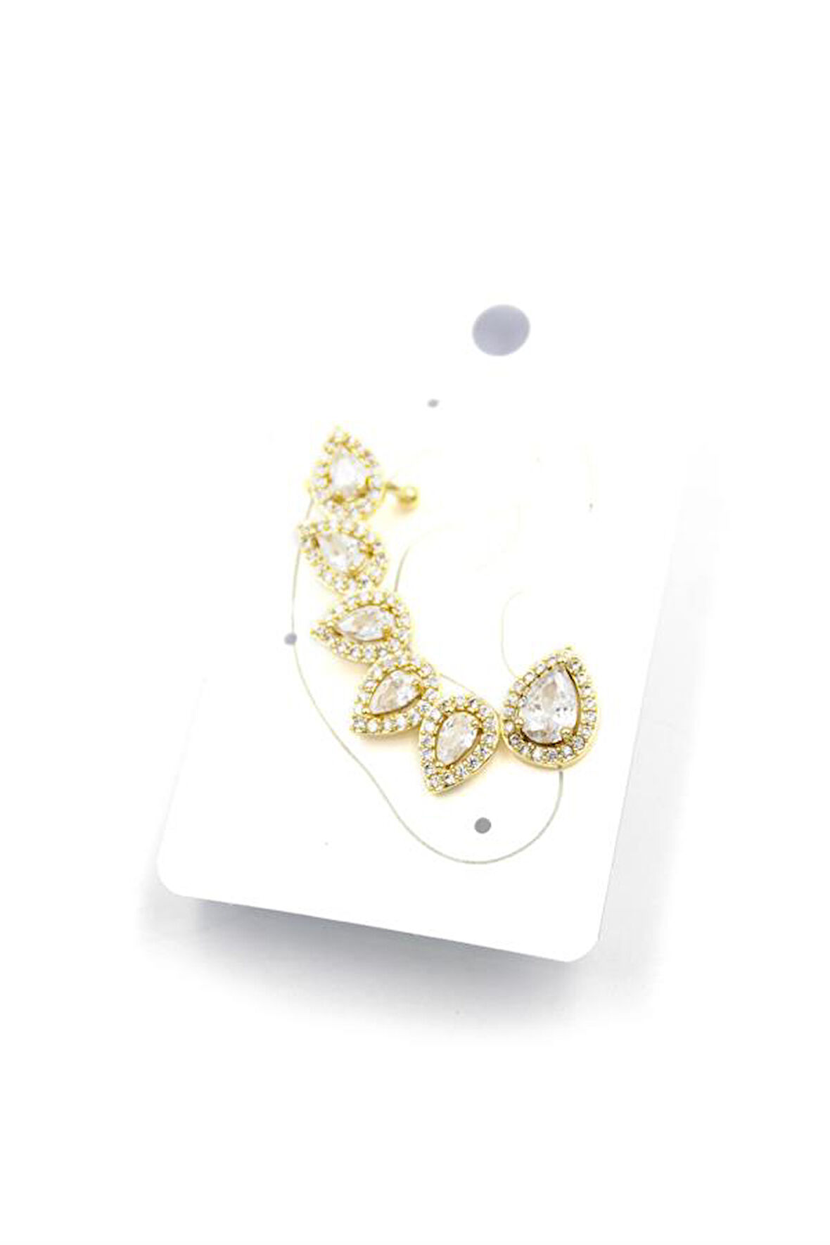 Taşlı Kıkırdak Küpe - Altın