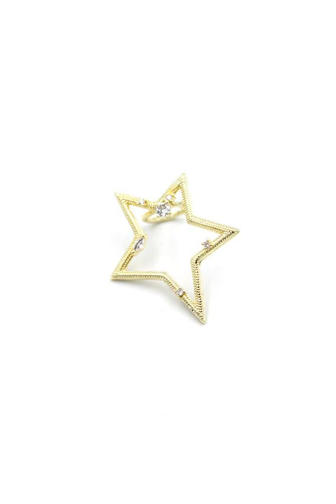 Yıldız Kıkırdak Küpe - Altın