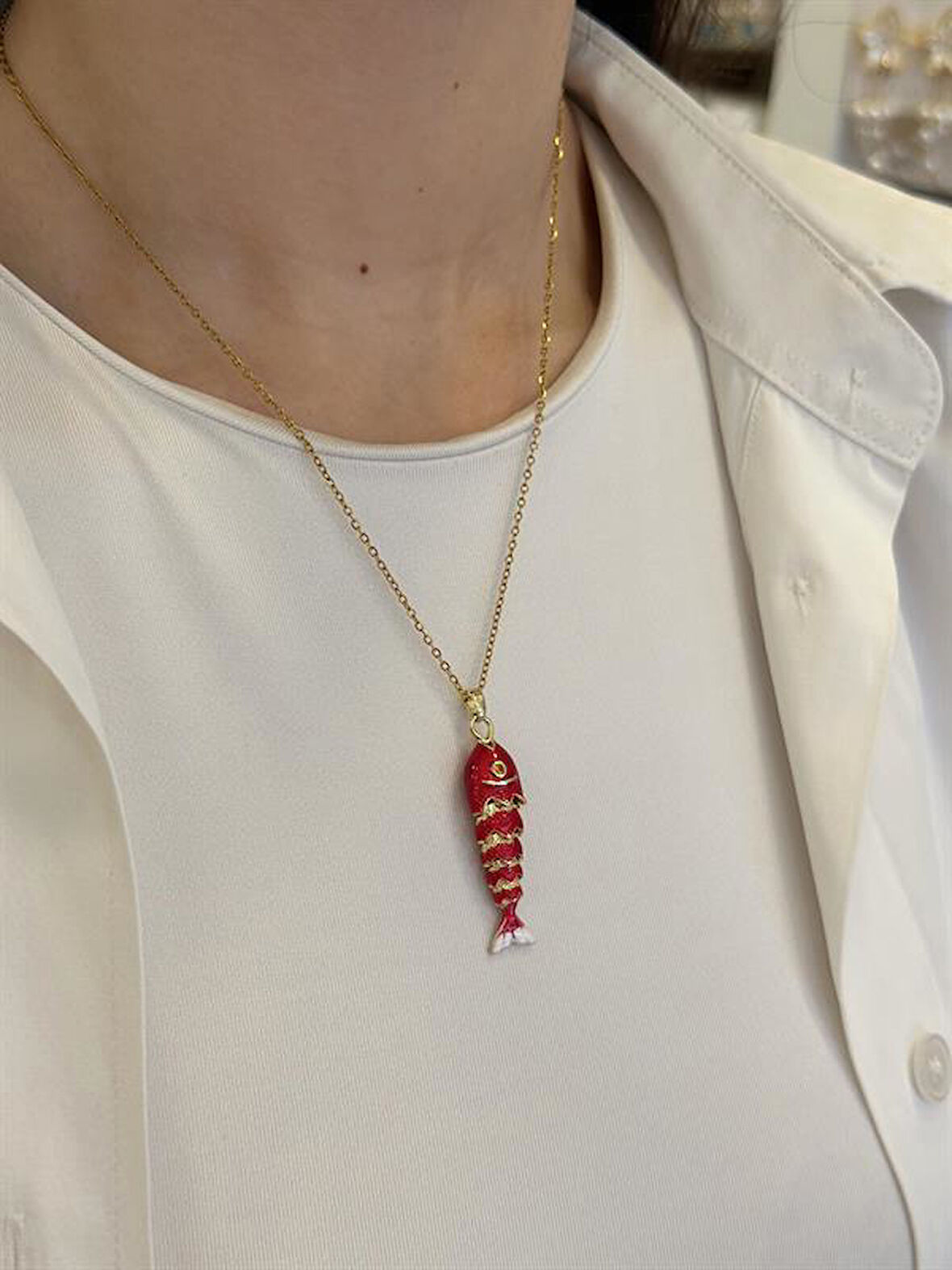 Balık Kolye - Kırmızı