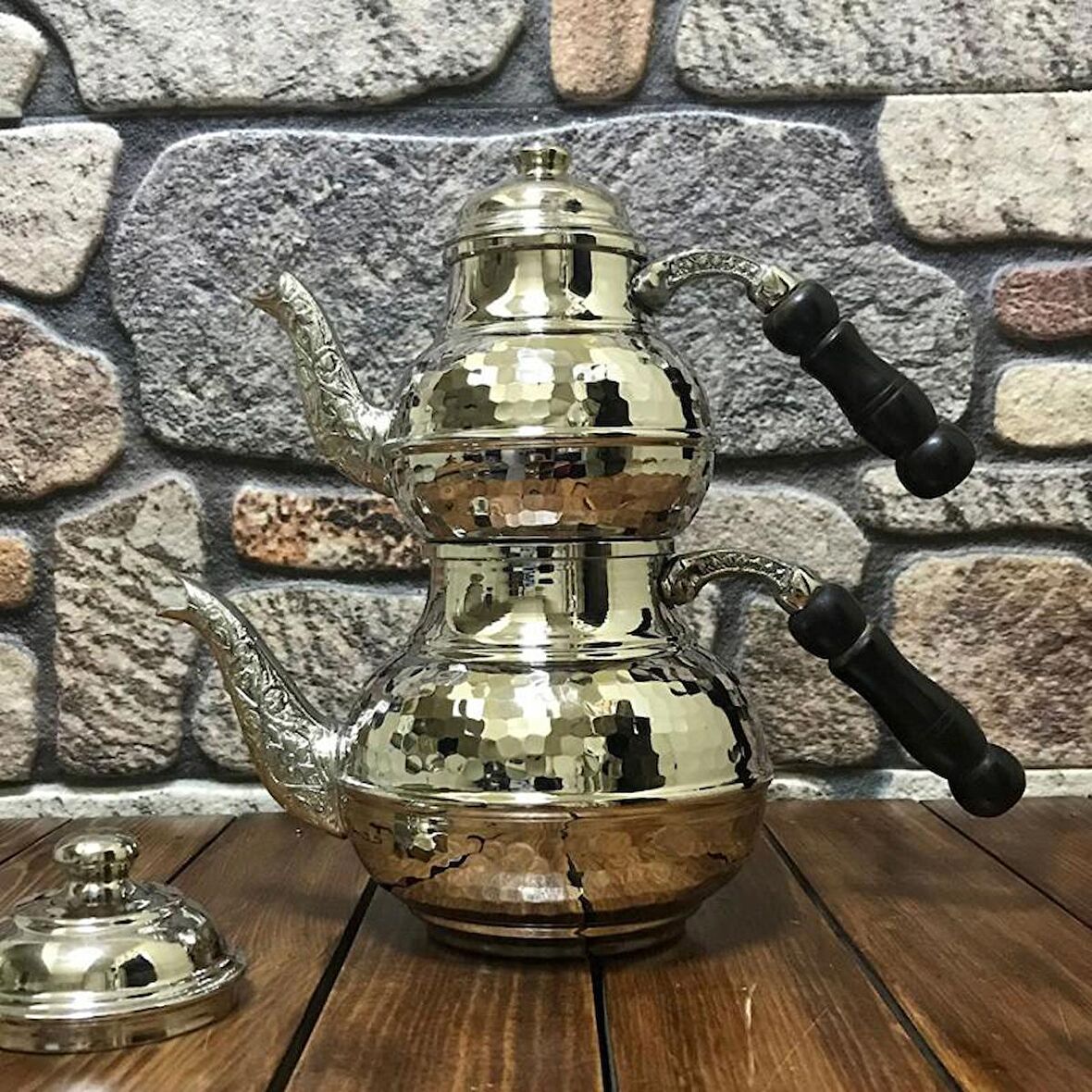 Dövme Bakır Çaydanlık No:1