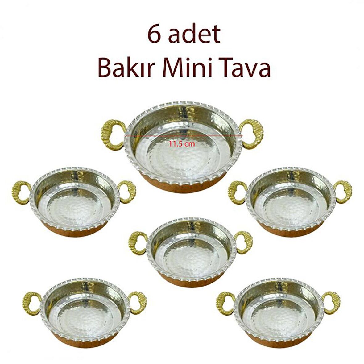 Mini Bakır Tava 6’lı Set