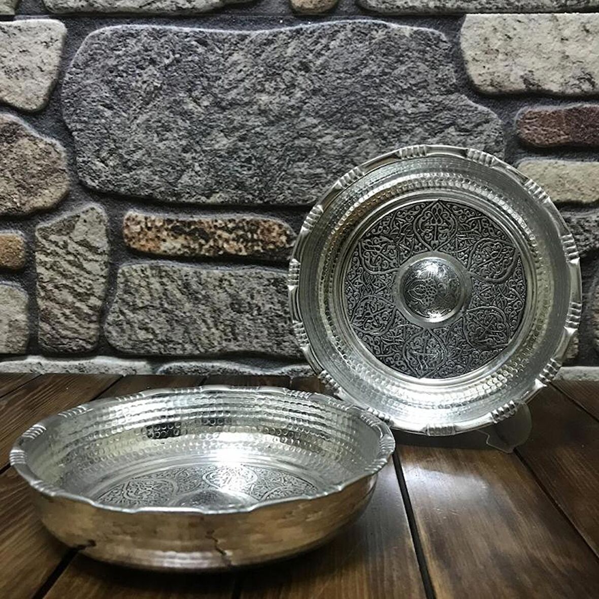 Kalaylı Bakır Hamam Tası 18 cm