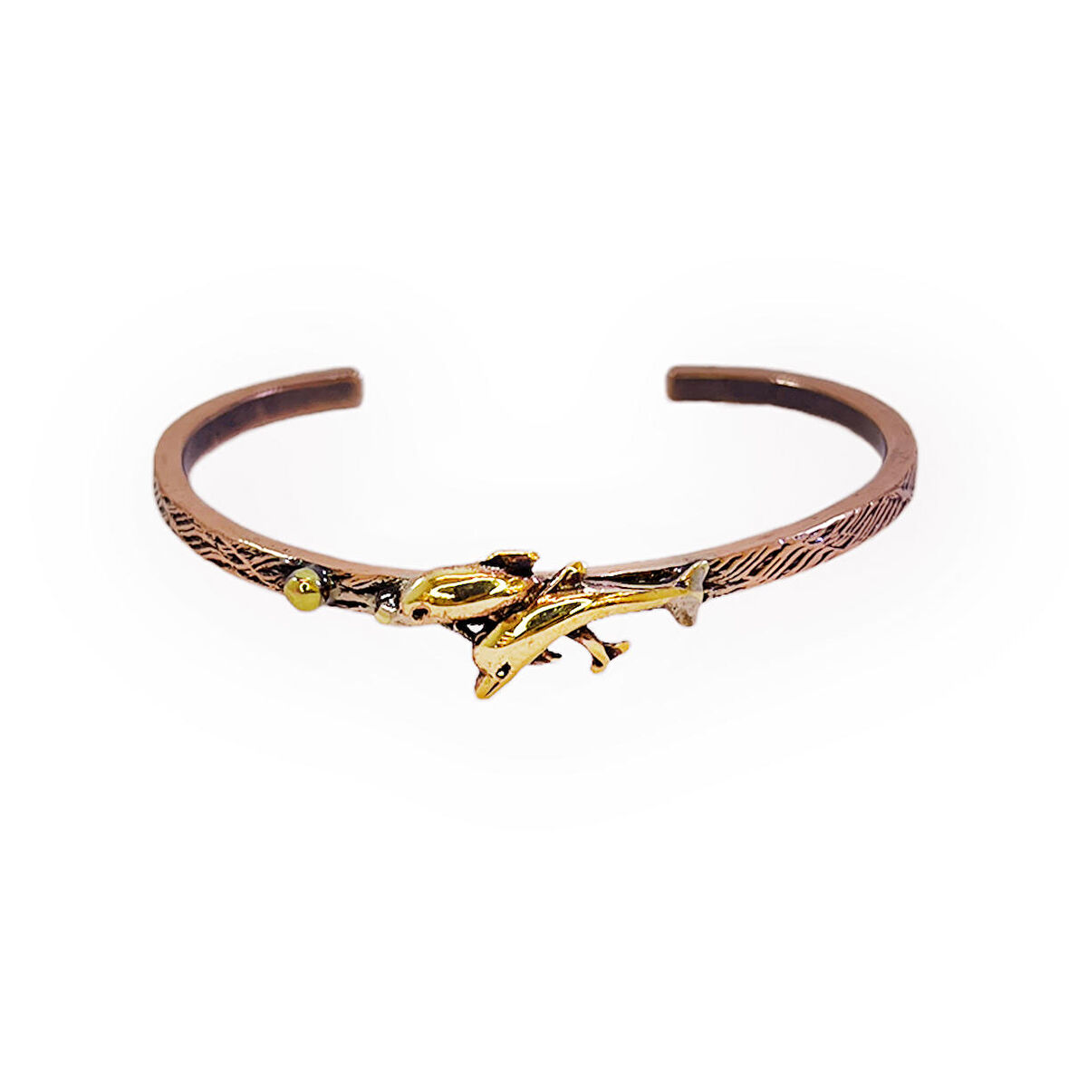 Yunus Figürlü Ağaç Kabuğu Bakır Bileklik