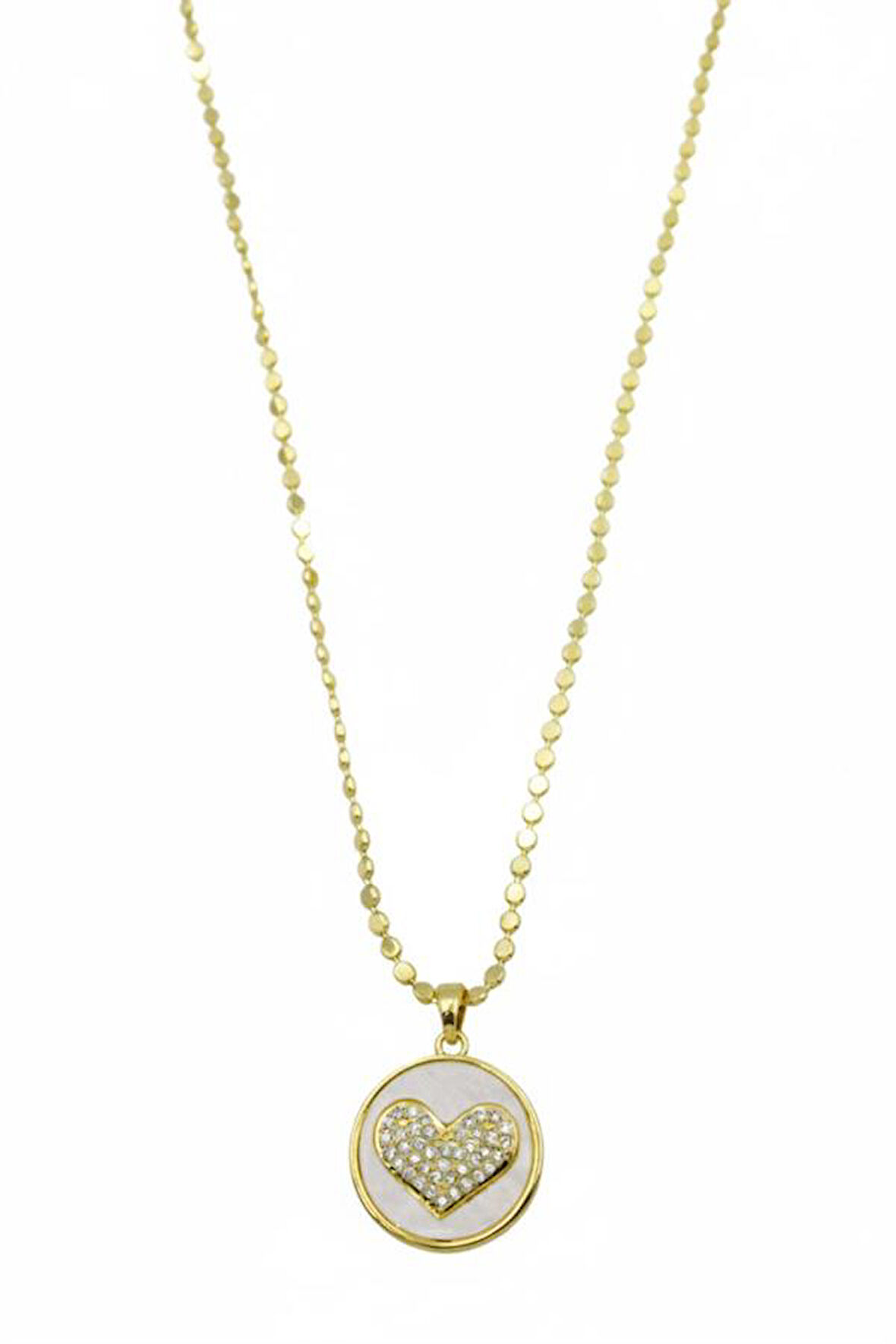 Ezme Zincir Kalp Kolye - Altın