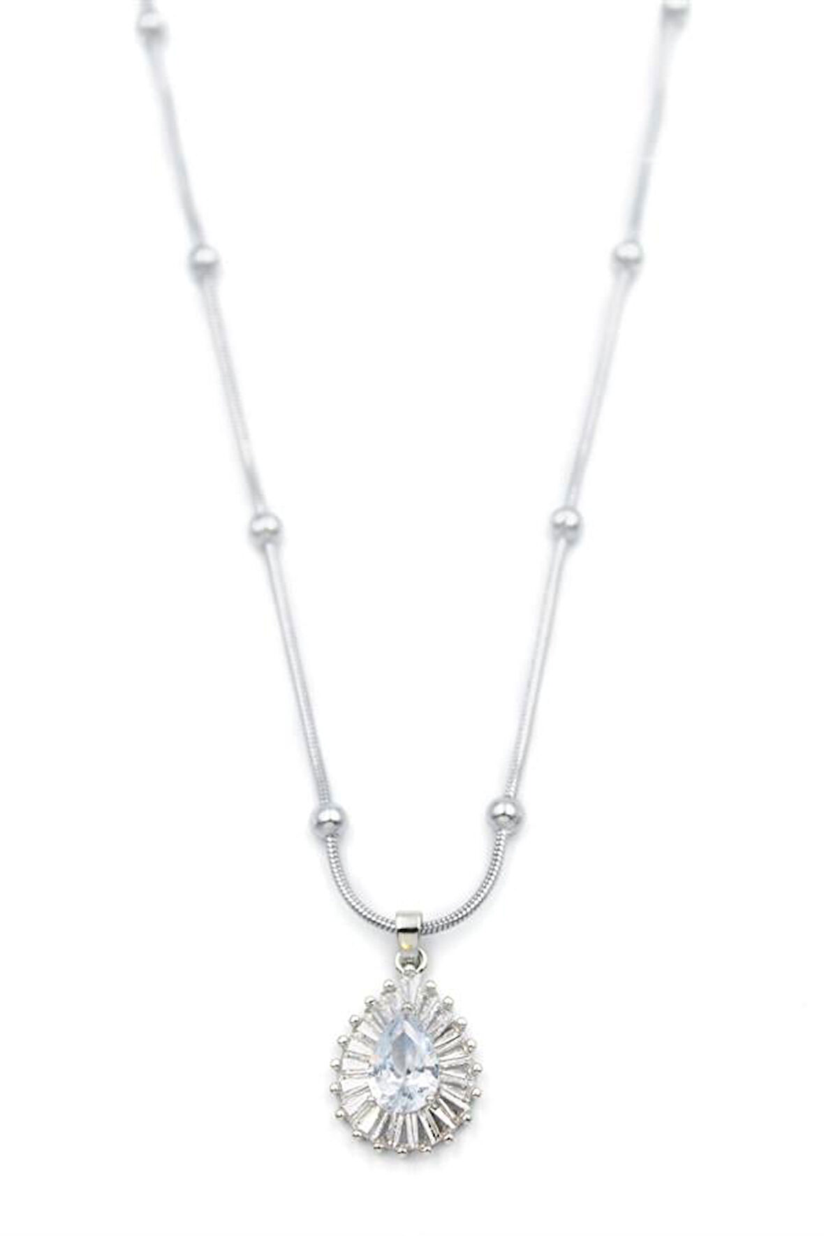 Taşlı Kolye - Gümüş