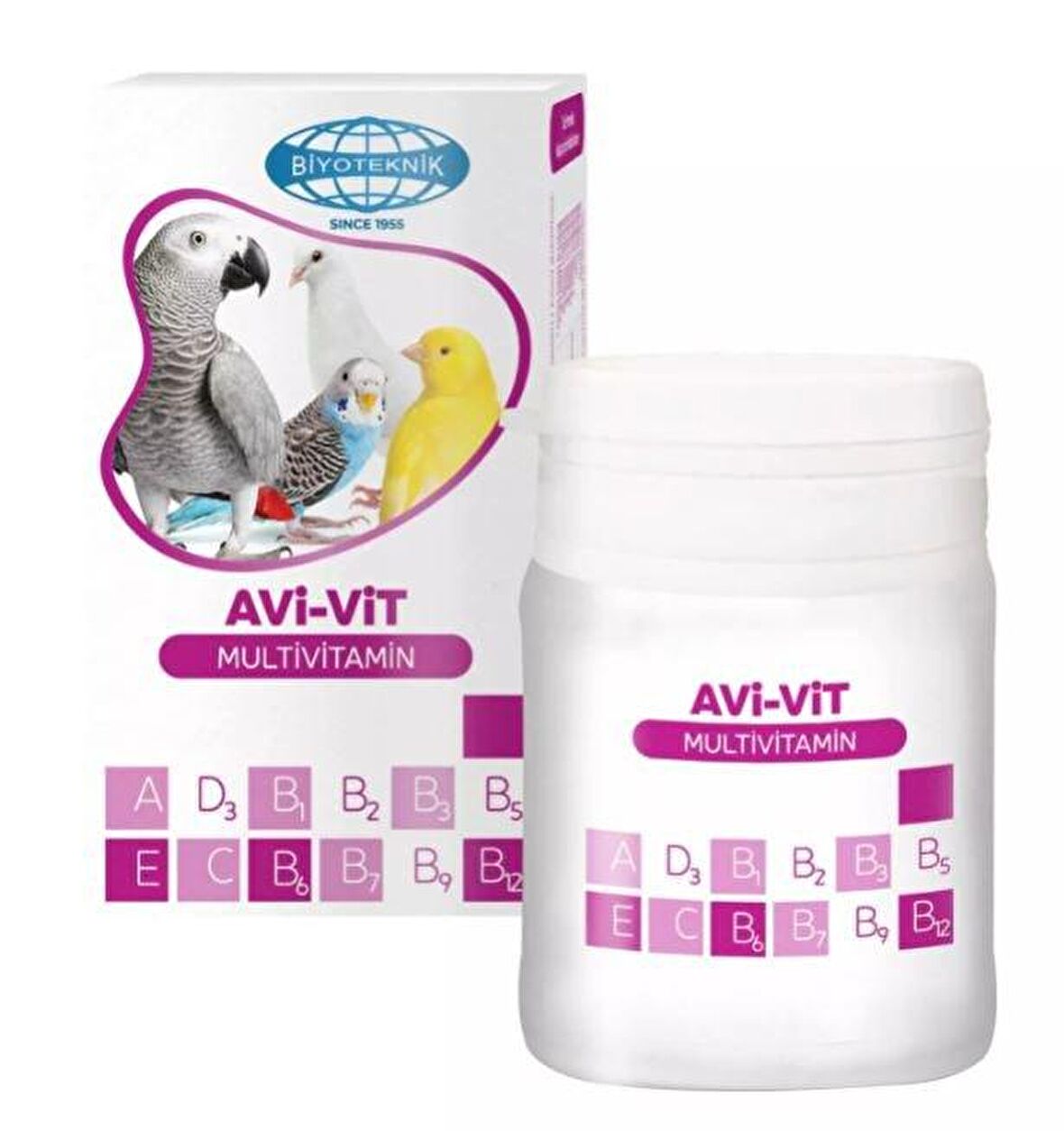 6 Adet Biyoteknik Avi-Vit Kuşlar İçin Multivitamin Toz (50 Gram)