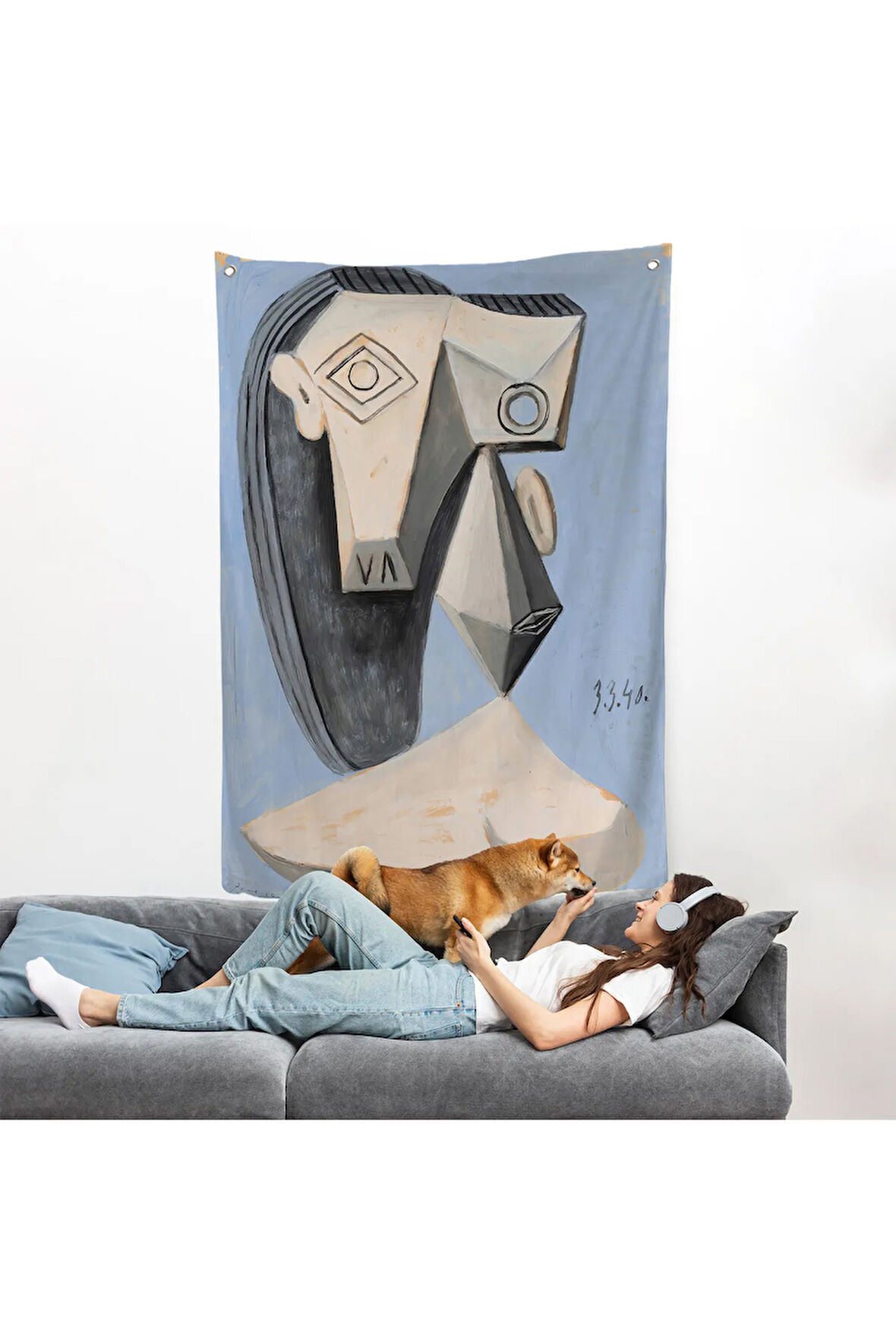 Pablo Picasso - Gerçeküstü Kadın Duvar Örtüsü-7418