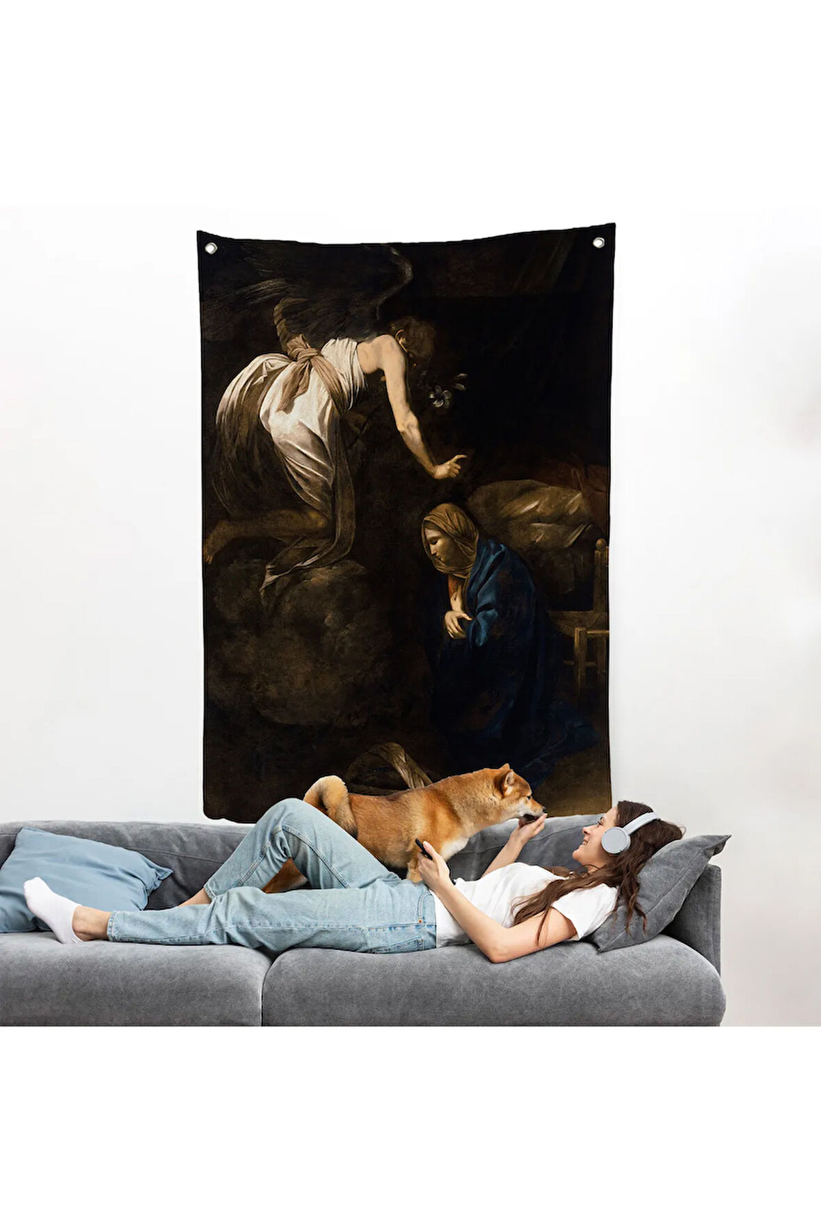 Caravaggio - Duyuru Duvar Örtüsü - Annunciation-7420