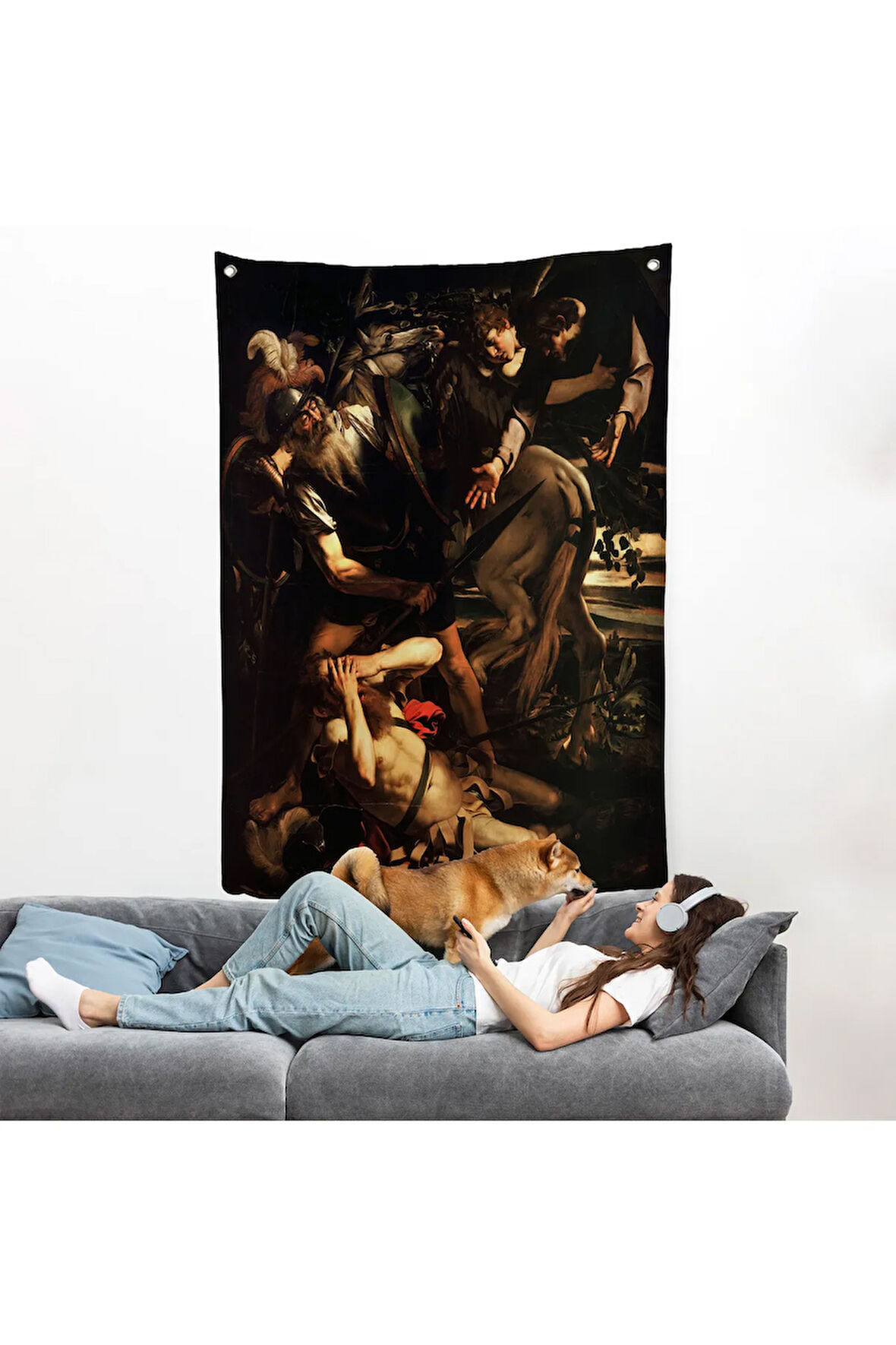 Caravaggio - Aziz Paul'un Dönüşümü Duvar Örtüsü - The Conversion of Saint Paul-7423