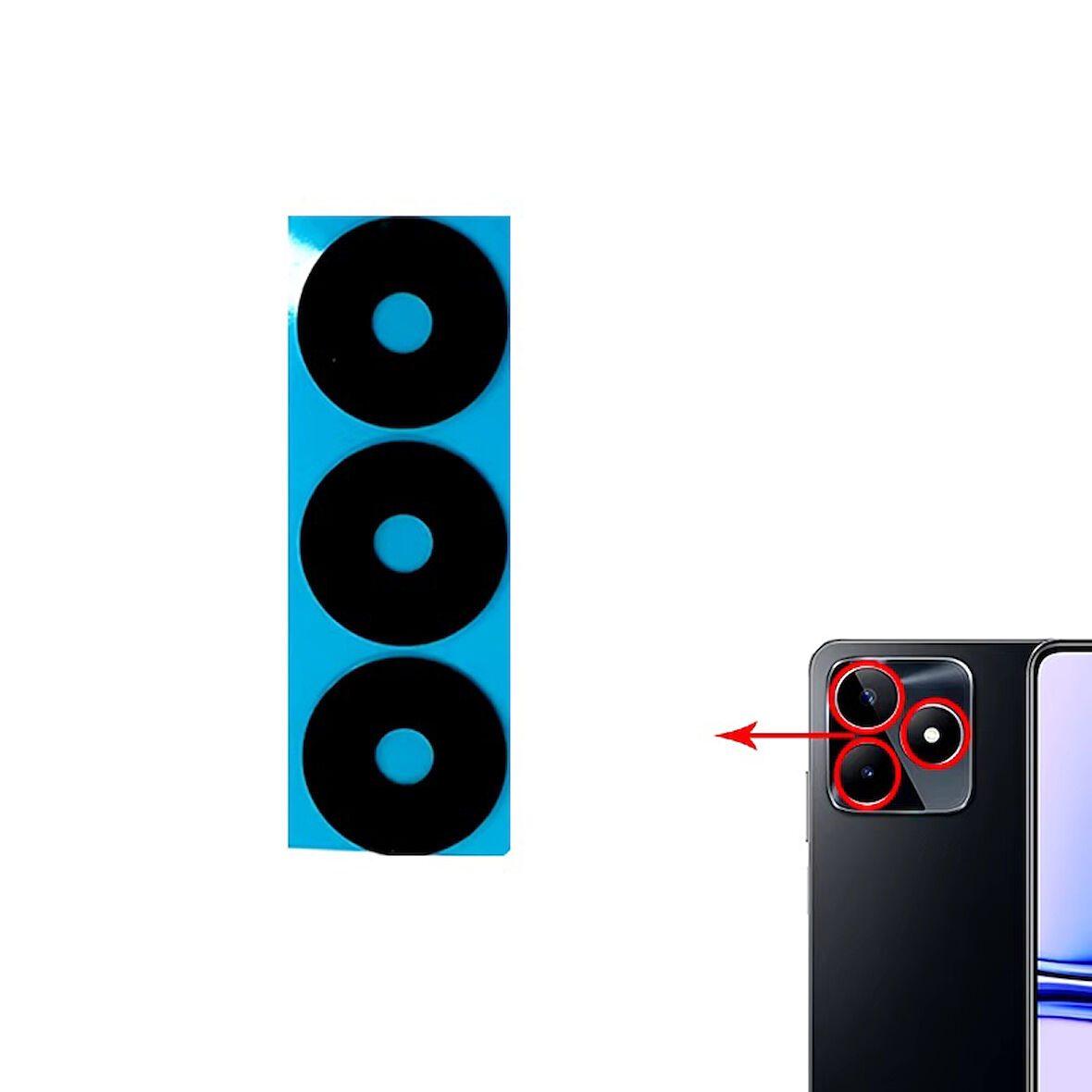 Realme C53 Uyumlu Kamera Lensi Cam RMX3760