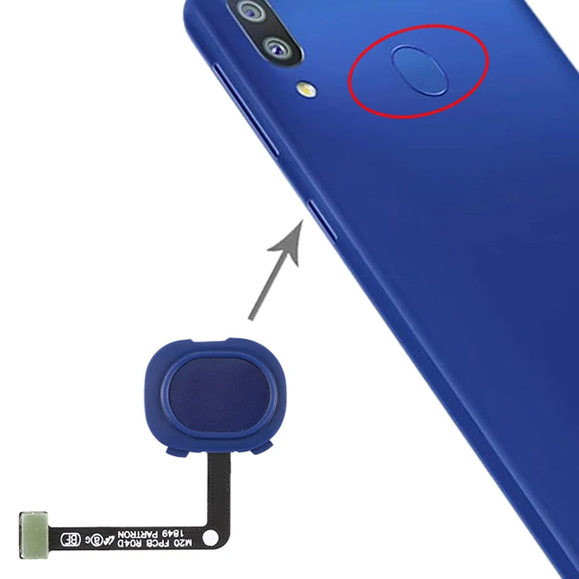 Samsung Uyumlu Galaxy M20 Parmak İzi Okuyucu Flex SM-M205F