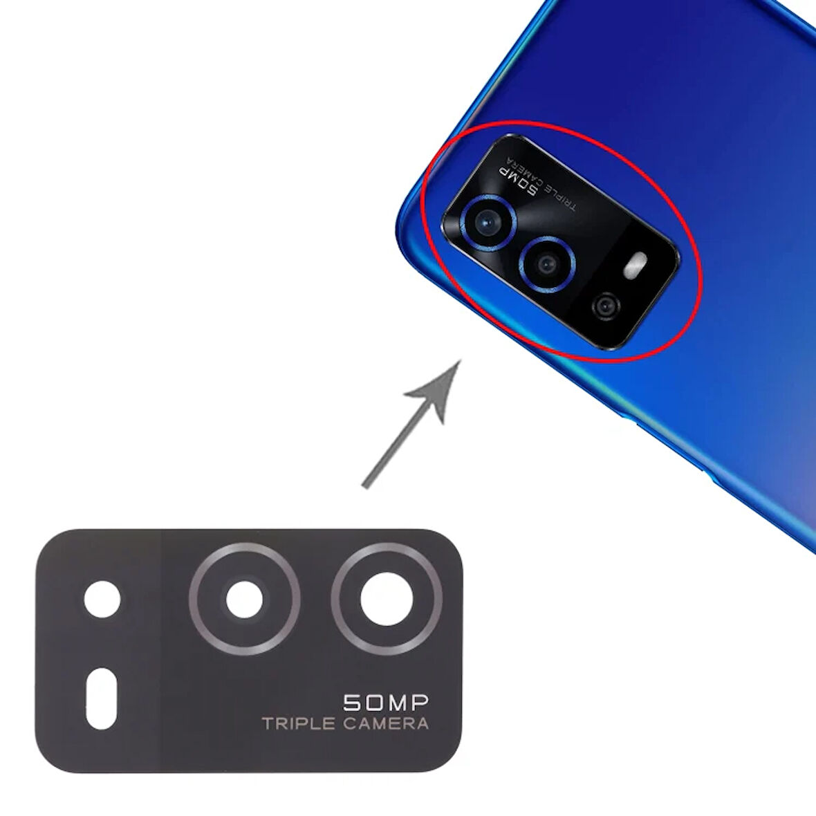 Oppo A55 4G Uyumlu Kamera Lensi Cam CPH2325